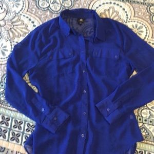 Royal blue, shear  button down top size large